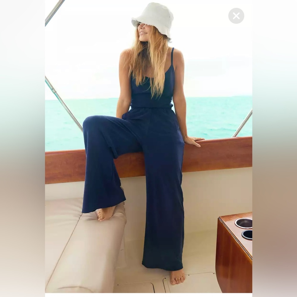 Offline by Aerie Summer Lights Terry Jumpsuit navy blue size XS
